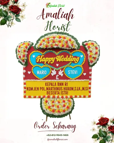 Karangan Papan Bunga Pernikahan di Antapani